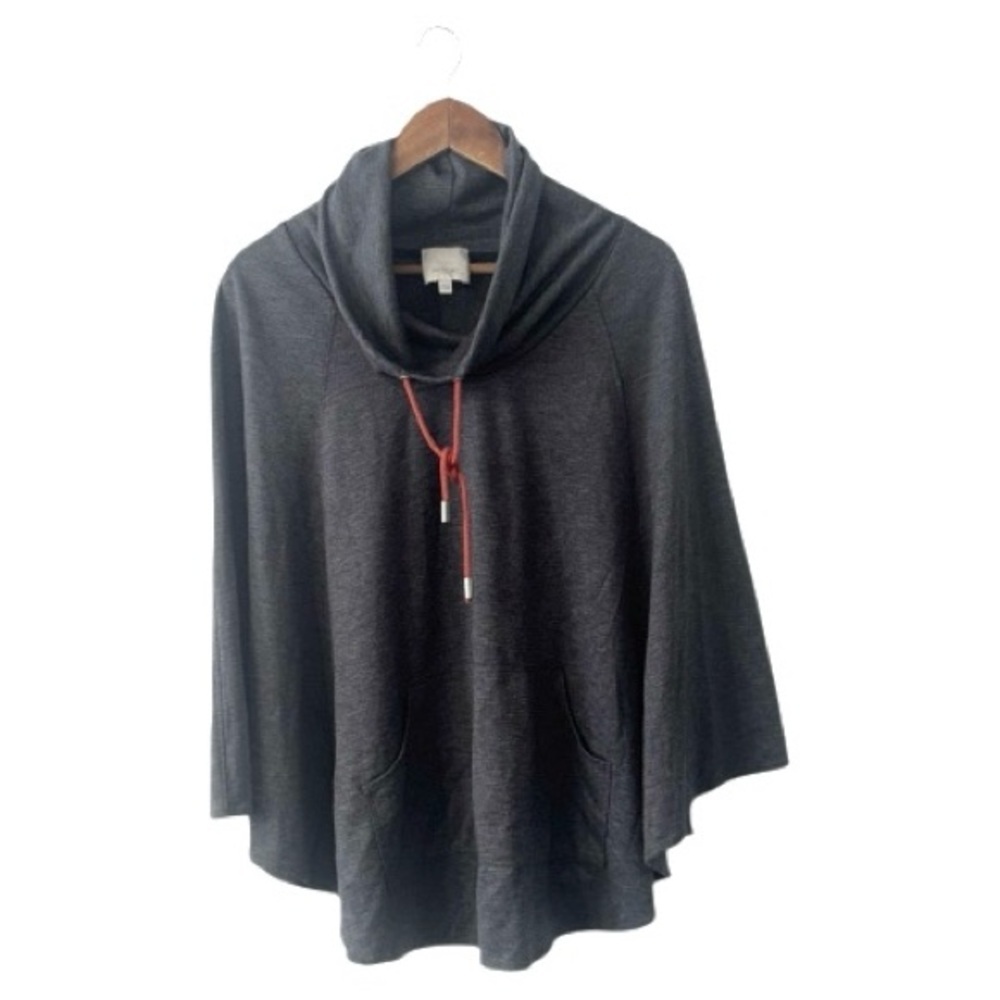 Sejour Weekend Grey Poncho Sweatshirt Cowl Neck  Comfort Lounge Lagenlook Sz 1X